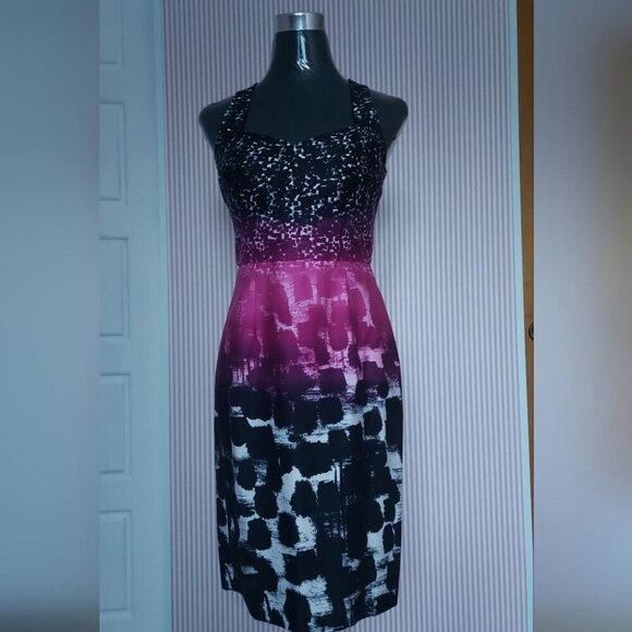 Calvin Klein Ombre Cross-Strap Dress Formal Date Night Wedding Guest Look - Picture 1 of 11